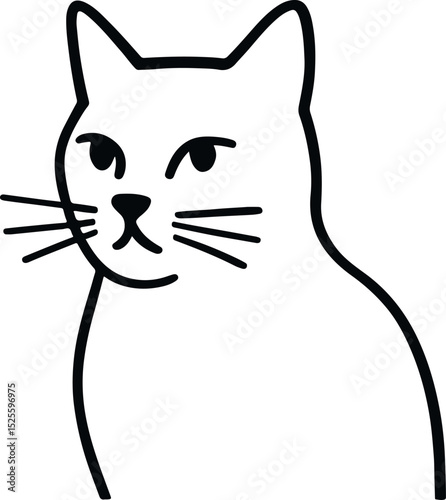 White feline with a curious expression 