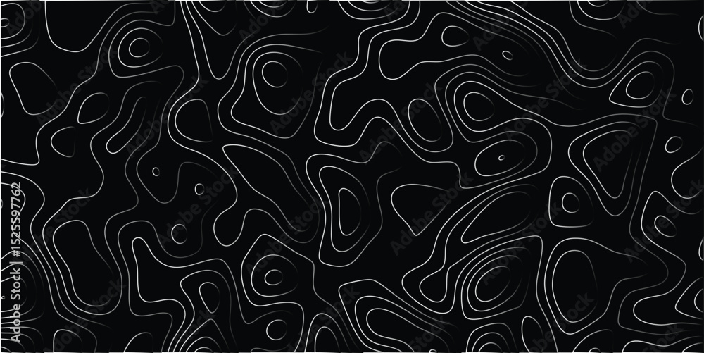 Abstract topographic map seamless pattern illustration with contours and lines depicting elevation and depth variation Abstract topographic map seamless pattern illustration with contours and lines depicting elevation and depth variation