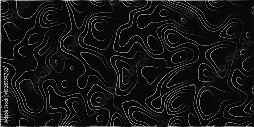 Abstract topographic map seamless pattern illustration with contours and lines depicting elevation and depth variation