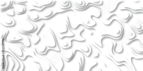 Abstract white paper cutout background with layered topographical effect and shadows
