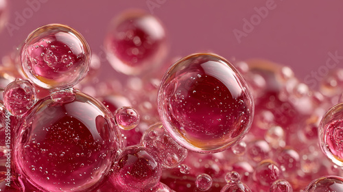 Pink cosmetic gel drops set isolated on transparent background. Vector realistic illustration of liquid serum, skin care cream, beauty oil lotion, abstract droplets with glossy surface, fluid swatch