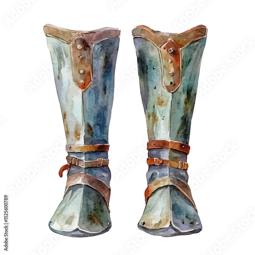 Shinguards, watercolor clipart vector, high quality, isolated on a white background.