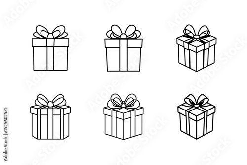 gift box icon vector art silhouette