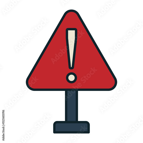 Warning sign indicating caution in urban areas