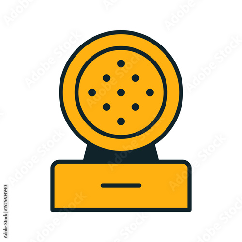 Creative design of a yellow speaker icon