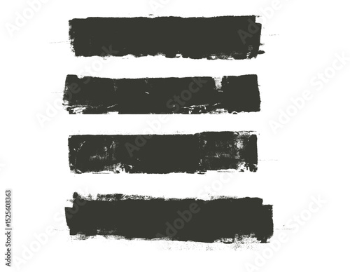 Linocut straight texture lines. Ink roller long stripes background. Grunge letterpress rectangles. Dry brayer stroke white background. Painted relief stain. Vector lino brayer illustration.