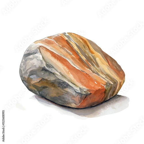 Sanding Stone, watercolor drawing vector, high quality, isolated on a white background.