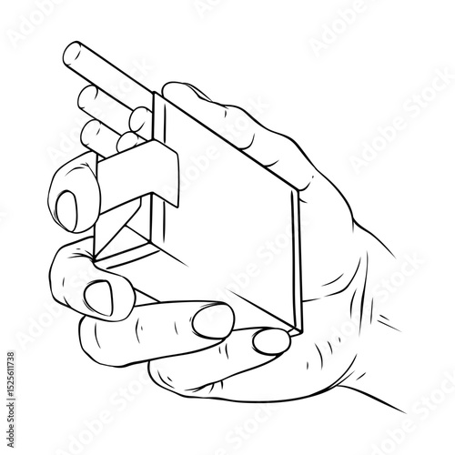cigarette line art drawing illustration