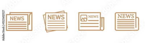 Newspaper icon Simple thin outline . Newspaper vector icon