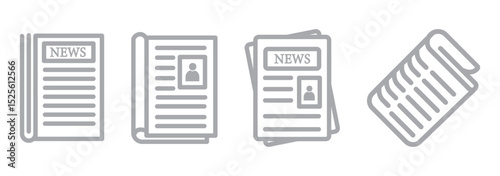 Newspaper vector icon  Newspaper icon with lines and headlines indicating printed news.
