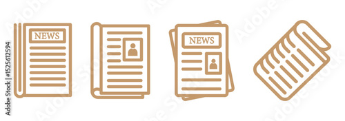 Newspaper vector icon  Newspaper icon with lines and headlines indicating printed news.