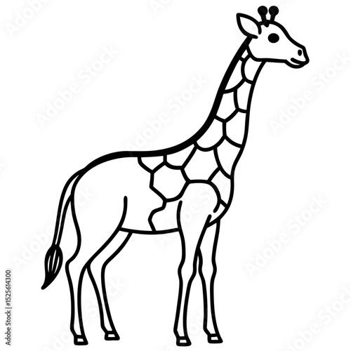 Minimal Giraffe Icon – Vector on White Background