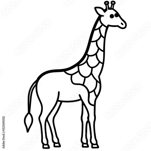 Minimal Giraffe Icon – Vector on White Background