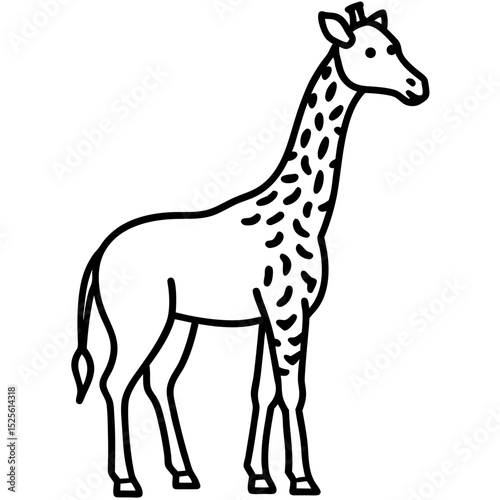 Minimal Giraffe Icon – Vector on White Background
