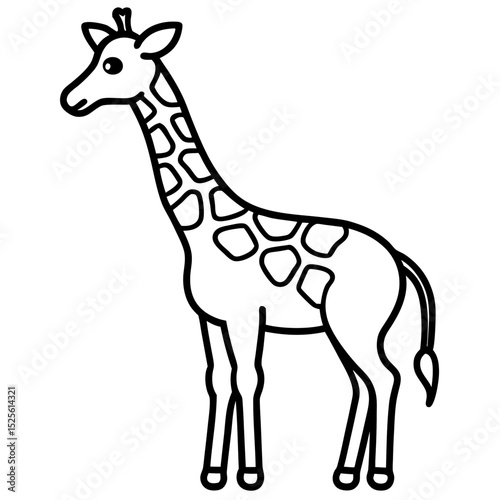 Minimal Giraffe Icon – Vector on White Background