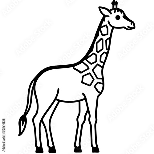 Minimal Giraffe Icon – Vector on White Background