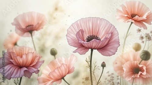 Watercolor Poppies: Intimate Floral Vignette