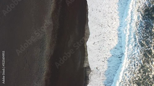 High-Resolution Drone Footage | Iceland’s Volcanic Black Sand Shoreline
