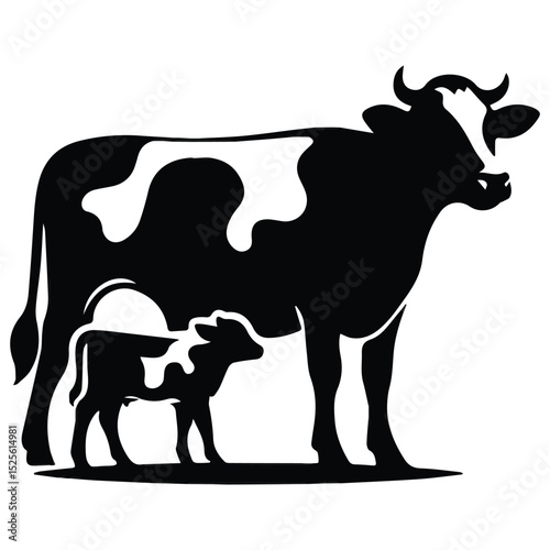 black and white cow