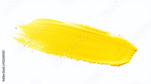 Yellow Paint Stroke on Isolated Background - Design Element