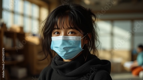 Young Girl Masks Up, Health & Safety