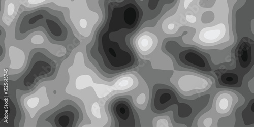 Abstract gray scale contoured background with fluid organic shapes and subtle depth for modern design