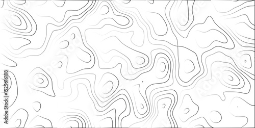 Abstract topographic contour map with smooth gradients in black and white artistic representation of elevations and terrain