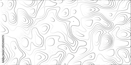 Abstract topographical contour lines pattern in grayscale providing a sense of depth and three dimensionality perfect for backgrounds