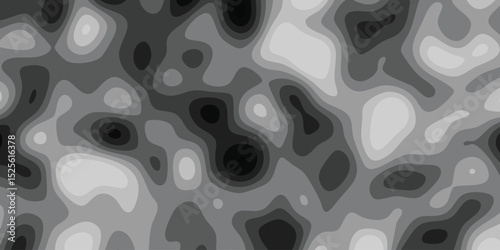 Abstract topographical contour map of land with gradient shades and organic shapes in grayscale