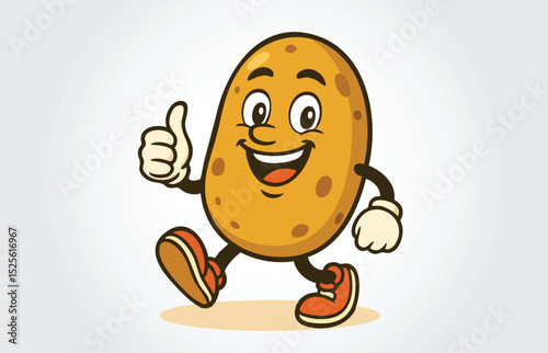Potato Mascot Cartoon Character logo or label Template