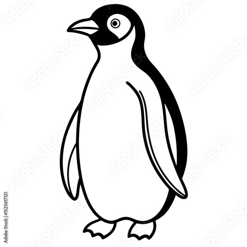 Simple Penguin Vector on White Background