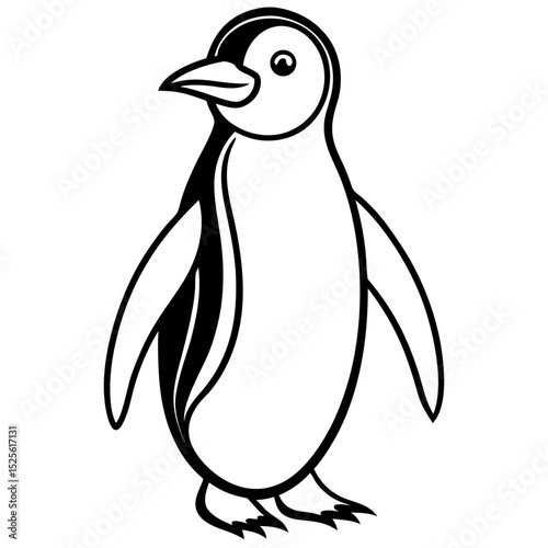 Simple Penguin Vector on White Background
