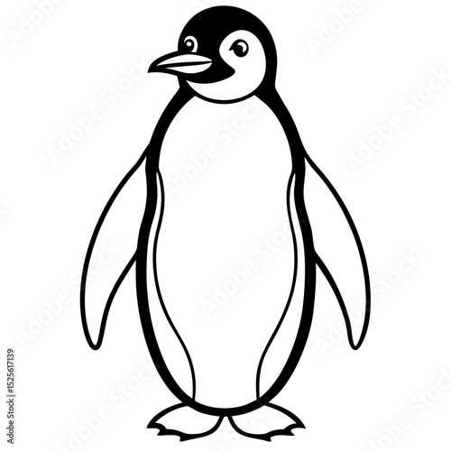 Simple Penguin Vector on White Background