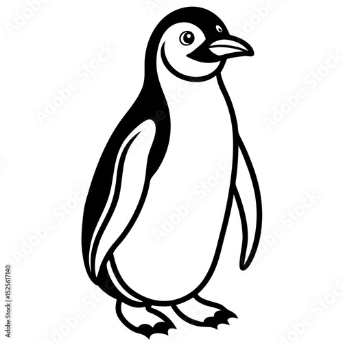 Simple Penguin Vector on White Background