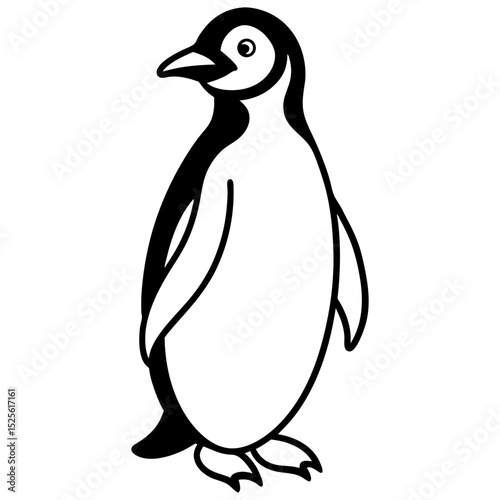 Simple Penguin Vector on White Background