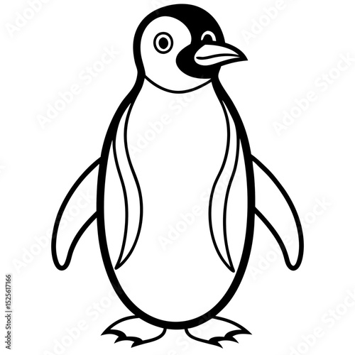 Simple Penguin Vector on White Background