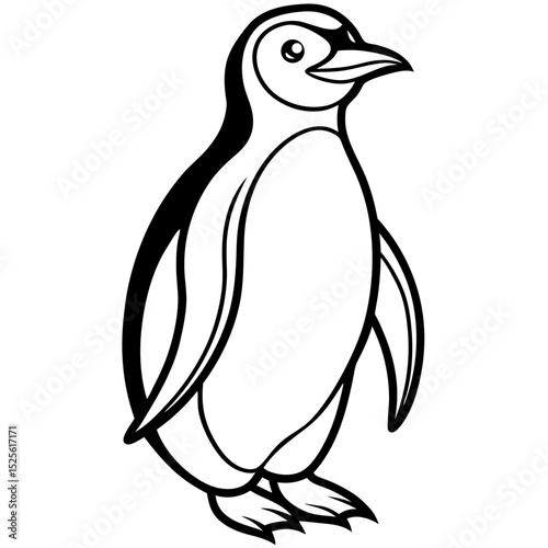 Simple Penguin Vector on White Background
