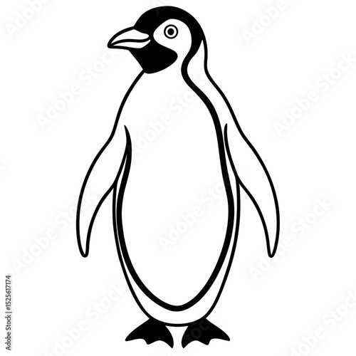 Simple Penguin Vector on White Background