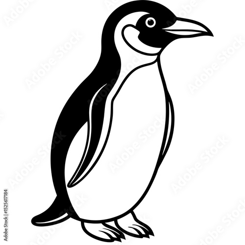 Simple Penguin Vector on White Background