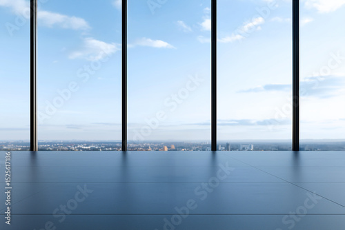 Modern Boardroom with Panoramic Windows and Cityscape View