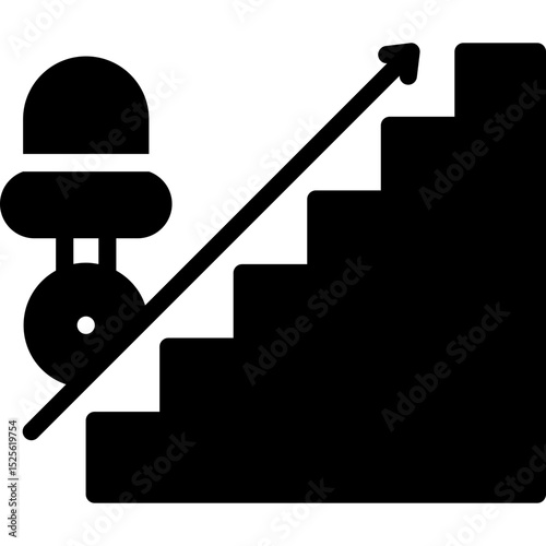 stairlift icon illustration design with solid