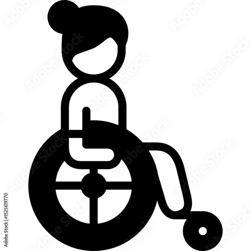 wheel chair icon illustration design with solid