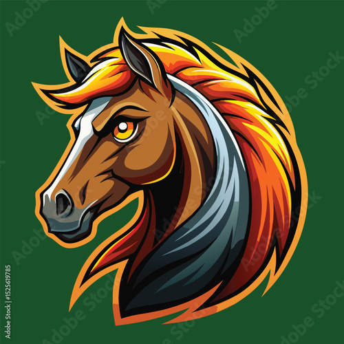 Vibrant Horse Head Logo for Esports or Sports Teams