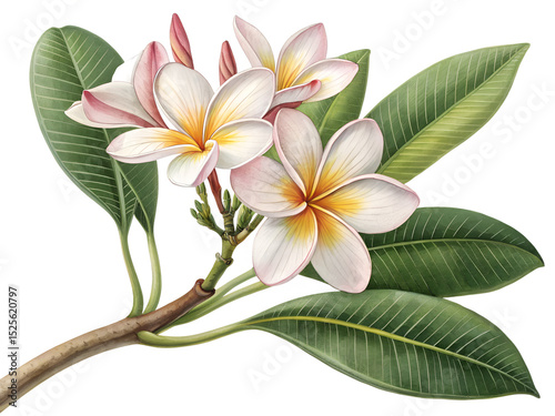 frangipani flower isolated on white