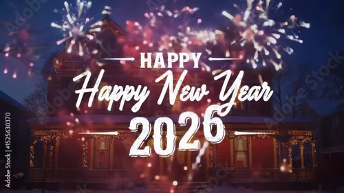 Ornate house decorated for new year