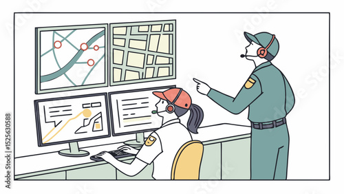 security persons monitoring in the office