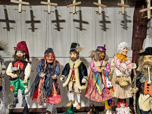 Lineup Of Traditional Czech Folk Puppets