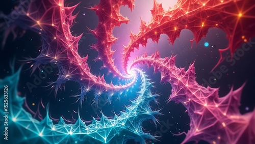 Abstract Spiral Design with Vivid Colors and Intricate Details
