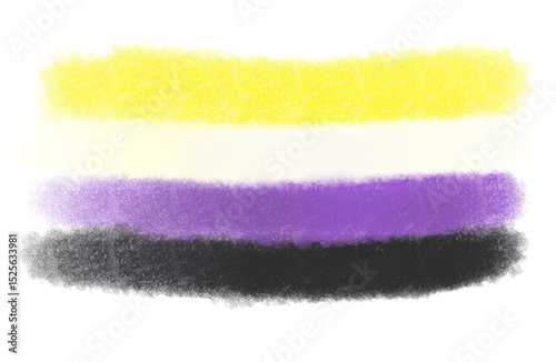 Nonbinary Pride Flag in Gouache Watercolor Style – LGBTQ+ Inclusive Art
