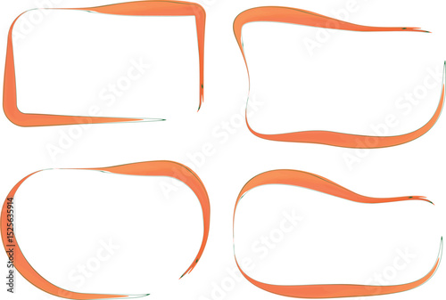 orange painted curve geometrical frames shapes